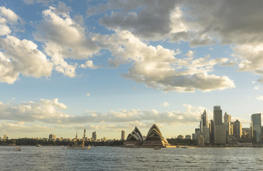 Australia Sydney CBD panoramic view from Kirribilli before sunset