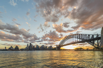 Obraz premium Australia Sydney CBD panoramic view from Kirribilli before sunset