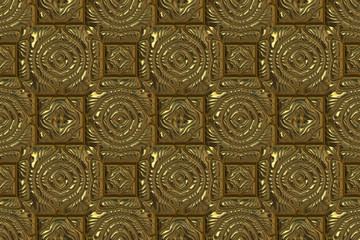 Wide abstract golden repeating background