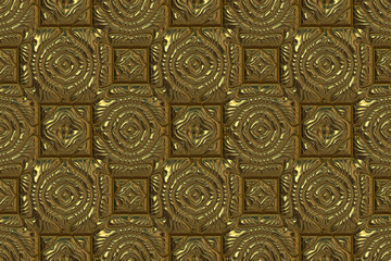 Wide abstract golden repeating background