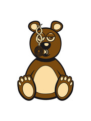 Obraz premium Kiffen joint stoned bear funny