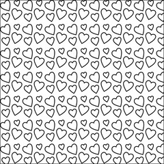 Seamless Heart Shape Outlines Pattern for Valentine's Day & Love
