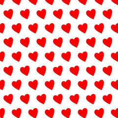 Fototapeta na wymiar Red Seamless Heart Shape Vector Pattern Love Valentine