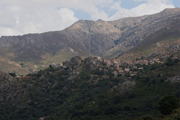 Fototapeta na wymiar Corsican Hill Town B