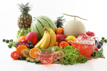 新鮮な野菜と果物　
