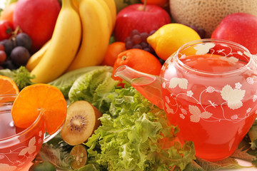 新鮮な野菜と果物　
