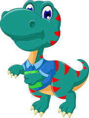 cute tyrannosaurus cartoon walking
