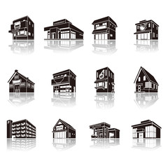 建物の影のイラスト / 立体図形