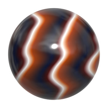 Striped  oval gem  cabochon - 3D illustration 