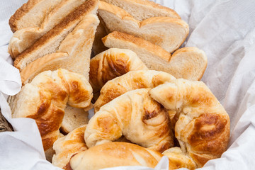 Breakfast basket with breads