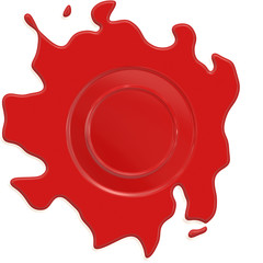Red wafer or wax seal - 3D illustration