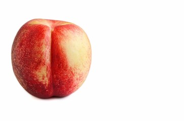 Fresh Nectarine on White Background
