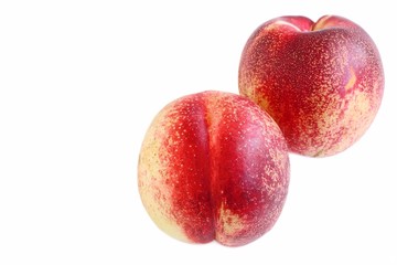 Fresh Nectarine on White Background