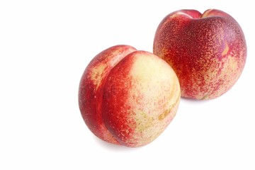 Fresh Nectarine on White Background