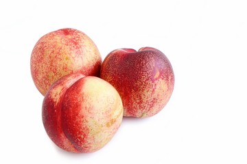 Fresh Nectarine on White Background