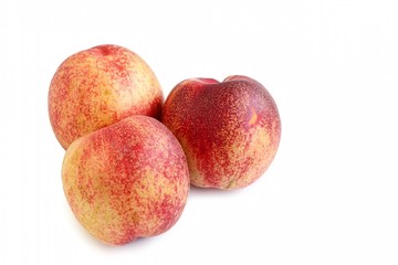 Fresh Nectarine on White Background