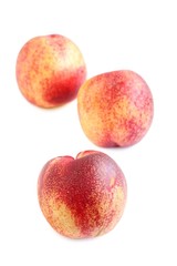 Fresh Nectarine on White Background