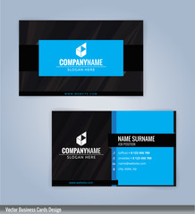 Blue and Black modern business card template, Illustration Vector 10