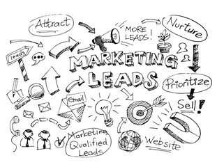 business doodle sketch marketing leads © OneLineStock
