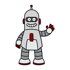 Fototapeta premium Friendly Cartoon Robot Vector Illustration