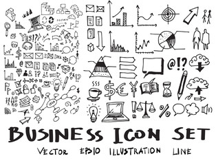 Naklejka premium Business doodles sketch vector ink eps10