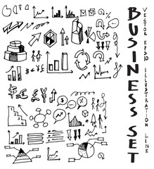 Business doodles sketch vector ink eps10