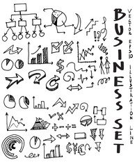Business doodles sketch vector ink eps10