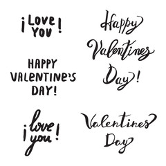 Hand drawn poster with Lettering - Happy Valentines Day.