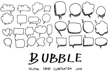 Vector of Hand Drawn Doodle Style Speech Bubbles eps10