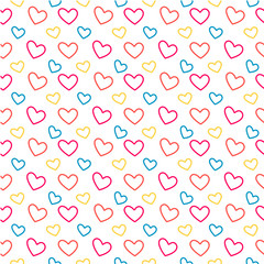 seamless patterns made with colorful hearts