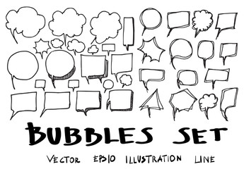 Vector of Hand Drawn Doodle Style Speech Bubbles eps10