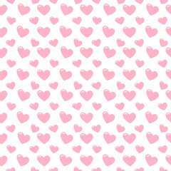 cute hearts seamless pattern on white background