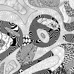 Vector black and white patchwork background