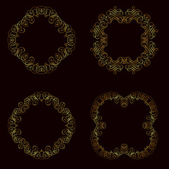 Set of vector  calligraphical   frames