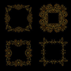 Set of vector  calligraphical   frames