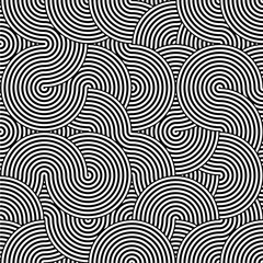 Vector repeating retro concentric black and white background