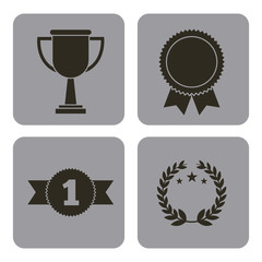 Fototapeta premium awards items icons over gray squares and white background. vector illustration