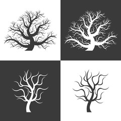 The abstract image - a silhouette of a lonely tree