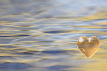 Gold Heart with Soft Focus Water reflections