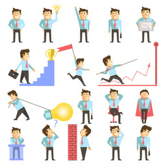 Businessman and business work vecor illustration