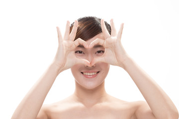 Fototapeta premium facial makeup of young asian beautiful woman