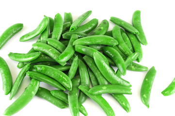 fresh sugar pea isolated on white background