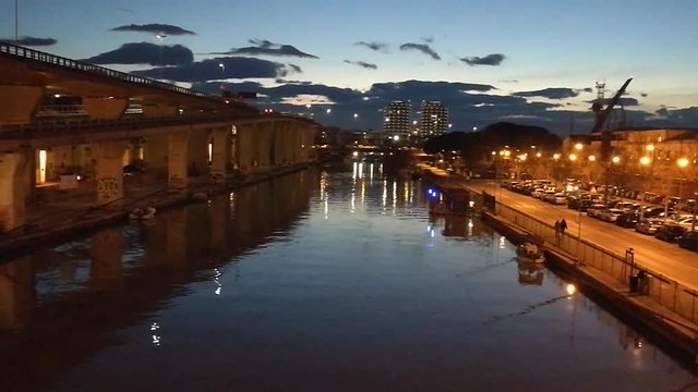 Pescara river by night
