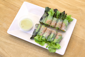 tuna salad spring rolls