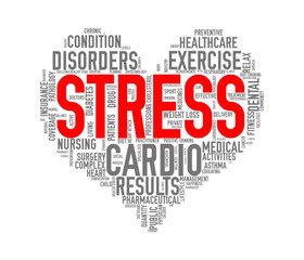 Wordcloud healthcare heart concept stress
