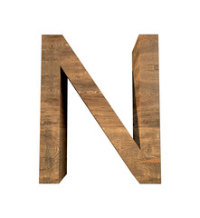 N, Wood letter, Alphabetic character