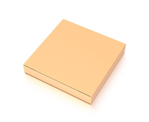 Brown corrugated cardboard box from top side closeup angle. Blank, horizontal, and rectangle shape.