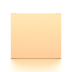 Fototapeta premium Brown corrugated cardboard box from front angle. Blank, horizontal, and rectangle shape.