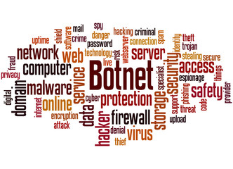 Obraz premium Botnet, word cloud concept 2
