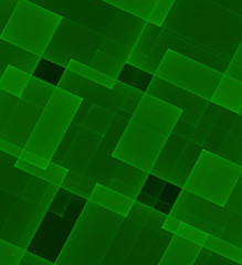 Abstract transparent green rectangles